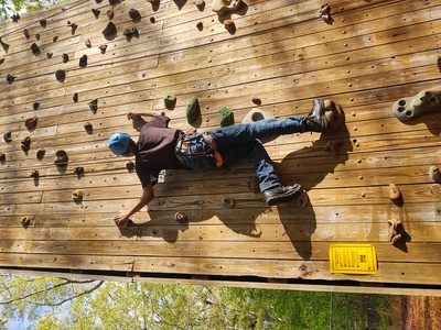 Venturer on climbing wall